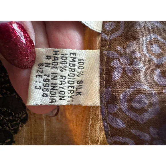 Vintage Chicos size 3 (16) silk top with embroidery NWOT - Picture 6 of 12